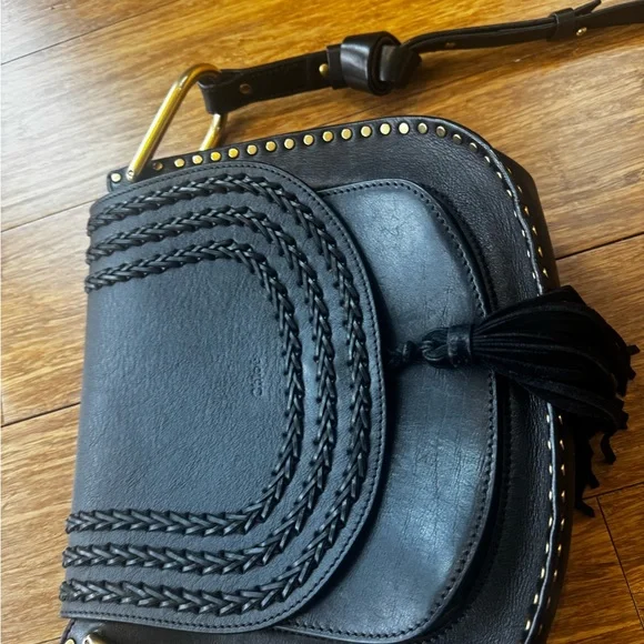 Chloe Hudson Black Braided Leather Crossbody Bag - Picture 3 of 7